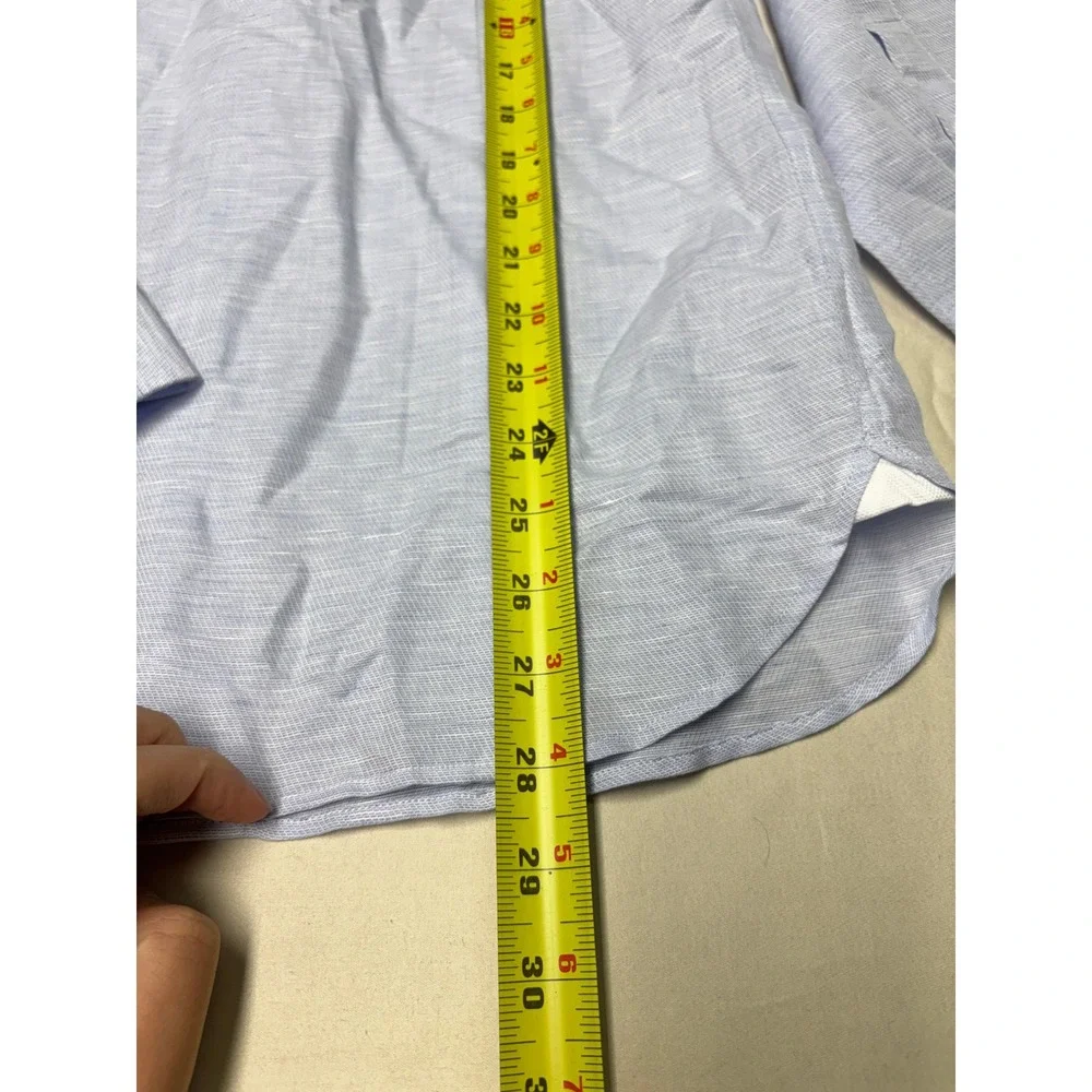 NWT Banana Republic Slim Fit Mens S Light Blue Linen Cotton Blend‎ Button Down